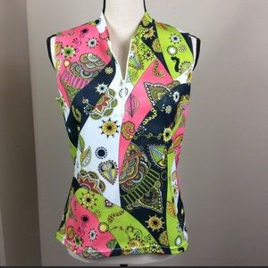 Canari  Multi Color 3 Pouch Cycling Jersey Sz M